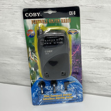 Vintage Coby Cx-6 Pocket AM FM Radio Slim Compact With Earphones NEW Sealed picture