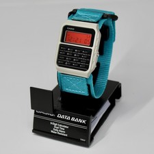 Custom Casio CA-53WF Calculator Watch | Red Positive LCD Mod | Teal Strap (NEW) picture