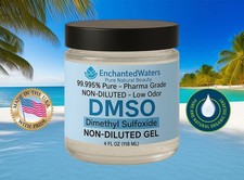 DMSO Gel 99.995% Pure Dimethyl Sulfoxide Low Odor • Non-Diluted • 4 oz Glass Jar picture