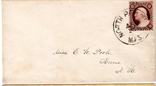 NORTH PEMBROKE MAS Sc# 25 APR 24 3 margins 31mm cds to Miss E.W.Poole Keene NH picture