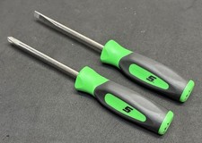 NICE Snap-on Tools 2pc GREEN/BLACK Instinct Comfort Grip Mini Screwdriver Set picture