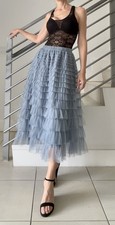 Dazy Women’s  Blue Tiered/Tulle Skirt Ruffle/Romantic /Maxi One size picture