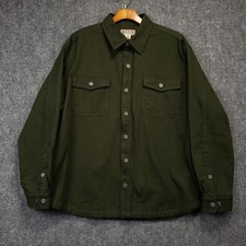 Duluth Hanger Bender Fire Hose Shirt Jacket Chore Coat Mens 2XL Green Snap Up picture
