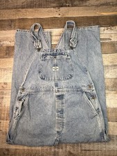 Vintage 90s Lee Men L Dungarees Bib Overalls Light Blue Carpenter Button Fly USA picture