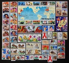 1993 U.S. Commemorative Year Set 81 diff stamps incl. WII Sheet + extras Mint NH picture