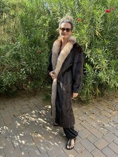 Maison Blanche vintage full-length dark brown or mahogany mink fur coat Size:12 picture