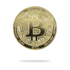 Bitcoin (BTC) Physical Crypto Coin | High Quality Crypto Collection (gold PVD) picture