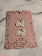Vintage 1997 Dogwood Lane Ceramic Cat Buttons Set of 2 Hand Painted Original... picture