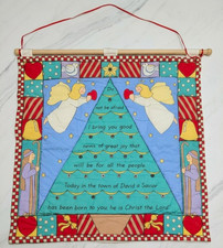Rare Vintage 1996 Abbey Press Quilted Christmas Tree Advent Calendar Wall picture