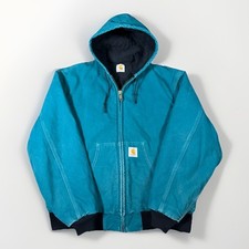 Carhartt Duck Active Jacket Thermal Lined Mens XL JR132 J03 AQU Aqua Blue picture