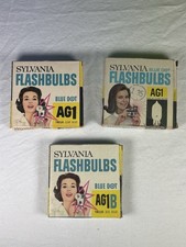 Vintage Sylvania AG1B Blue Dot AG1 Flashbulbs Bulbs Made in USA picture
