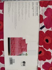 MARIMEKKO MINI UNIKKO RED MAIJA ISOLA 200 TC 100% Cotton FULL Sheet Set picture