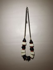 RLM Soho Robert Lee Morris Vintage Lucite Geometric Statement Necklace Black Red picture