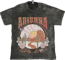 Arizona Boho Style T-Shirt Flower Mom Sister Gift on Mineral Vintage Washed Tee picture