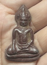 Vintage Thai Buddha Amulet Seated Meditation Sacred Buddhist Talisman Thailand picture