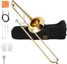 Eastar ETB-330 Bb Tenor Slide Trombone B Flat Brass Plated With Mouthpiece Case picture