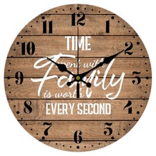 Chgcraft 12Inch Time Spent Family Wall Clock Vintage Clocks Farmhouse Sentence picture