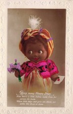 RPPC Indian India Doll 1920s Vintage Embossed Border Real Photo Postcard picture