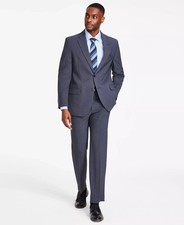 $395 Nautica Men's Charcoal Modern Fit Bi Stretch Suit 46 L 40 x 32 ase1826 picture