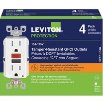 Leviton 15A-125V GFCI Outlet 4Pack, Tamper-Resistant, White/Red/Black picture