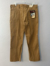 Western Jeans Pants Men 38x30 Straight Leg Corduroy Vintage Tan Cotton 1970s USA picture