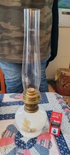Vintage Aladdin 23 Milkglass Daisy & Wheat Mantle Shelf Kerosene Oil Lamp picture
