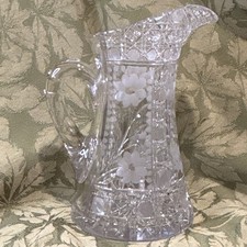 Antique ABP Cut Glass Water Pitcher 10