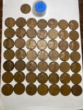 1936 (P) LINCOLN WHEAT CENT PENNY ROLL, 50 COINS, HIGH GRADE VF-XF picture