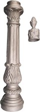 Cast Iron Ornamental Post - Base Section + Top Crown - Fits 2