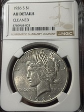 1926-S $1 NGC AU Details, Cleaned Peace Silver Dollar picture