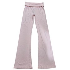 Skims Pink Ribbed Flare Pants Stretchy Yoga Fold Over Waist Balletcore Small picture