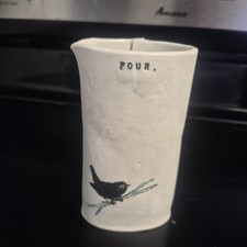 Rare handmade Rae Dunn Chirp Small Pitcher Bird POUR picture