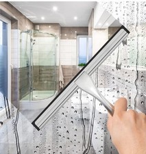All-Purpose Stainless Steel Shower Squeegee Glass Door with 2 Adhesive Hooks picture