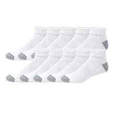 Men's Quarter Socks White 10 Pairs picture