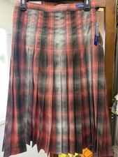 Vtg PENDLETON 100% Virgin Wool REVERSIBLE Pleated Skirt Kilt Womens Size 6  NWT picture
