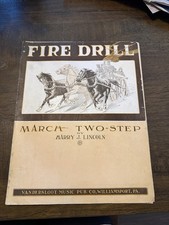 Vintage 1909 Fire Drill March Two-Step Sheet Music by Harry J. Lincoln picture