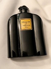 Rare Antique Byzance Grenoville Paris Black Glass Perfume Bottle Empty  picture