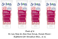 St. Ives Rose  Aloe Face Scrub Facial Micro-Exfoliant for Sensitive Skin 6 oz x4 picture