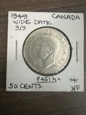 1949 Canada 50c Cents Georgivs VI Silver Coin  xf picture