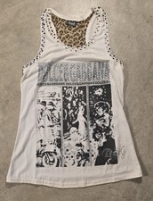 Vintage D&G Dolce & Gabbana Embellished Logo Tank Top Leopard Print Size Large picture