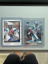 Cam Newton 2012 Panini Prizm + High School Pre-Rookie 2 CARD LOT picture