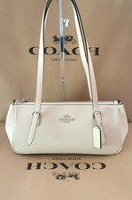 Coach CBJ05 Glazed Leather Asher Shoulder Bag Handbag Chalk Silver picture