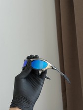 Oakley Minute Splice Redux Silver Blue Vintage Sunglasses Gorpcore USA Y2K picture