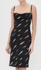 NWT STAUD EVANGELINE SILK DRESS IN POP SARDINES SIZE 2 - RETAIL $550 picture