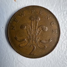 RARE 1971 2 NEW PENCE British Elizabeth II Coin BN picture