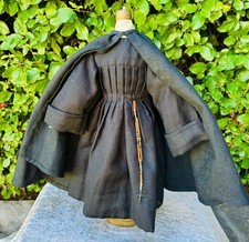 Antique c1860s Voit Doll Antique Nun Outfit Dress & Cape Papier Mache Approx 22