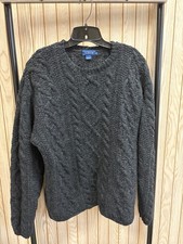 Vintage J Crew Oarsman Cable Knit Chunky Fisherman Gray Sweater Women's M picture