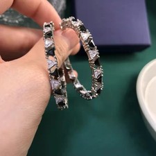Swarovski Black Large Circle Triangle Cut earrings picture
