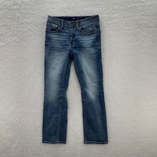 BKE Henry Jeans Mens 32x32 Straight Blue Denim Thick Stitch Grunge Whisker Y2K picture