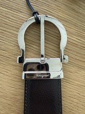 Salvatore Ferragamo Men’s Belt Size 32 Horseshoe Buckle/Blk/D Brown Reversible picture
